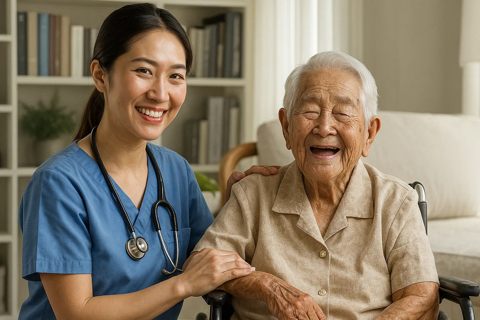 Caregiver providing compassionate support